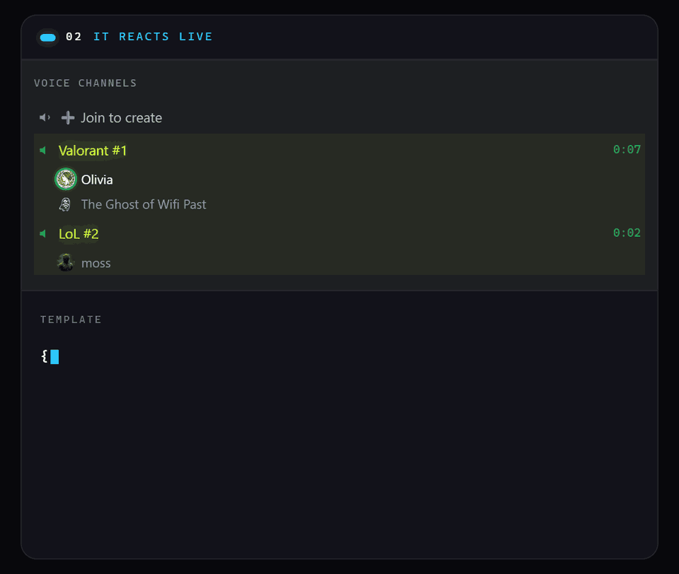 One room renaming itself live as the game changes, as people join, and as the owner starts streaming.